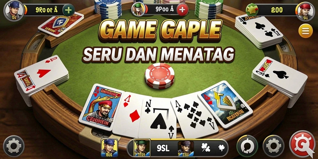 Gameplay seru Gaple di aplikasi 9SL yang menghibur.