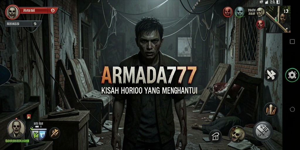 Screenshot menampilkan gameplay horor yang mencekam dan penuh ketegangan.