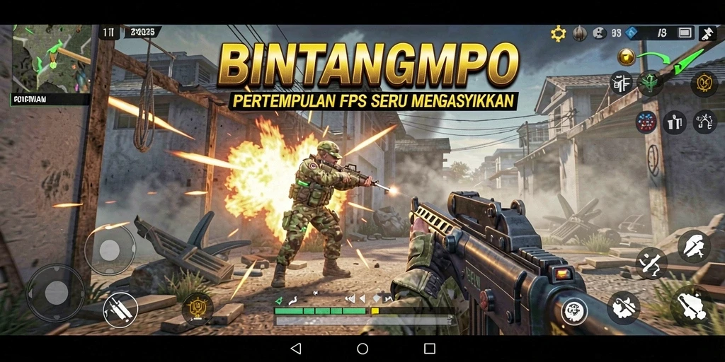Tangkapan layar BINTANGMPO menampilkan pertarungan intens dalam gameplay FPS.