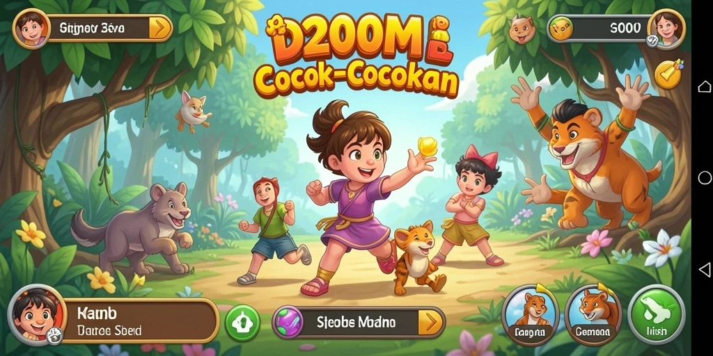 Screenshot gameplay D200M menampilkan keseruan mencocokkan objek.