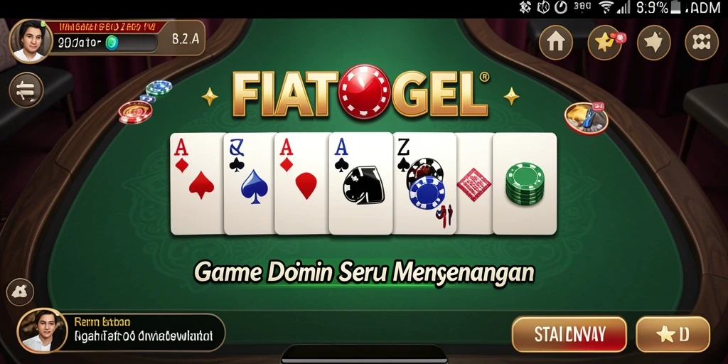 Gameplay seru dari FIATOGEL yang menampilkan permainan Domino.