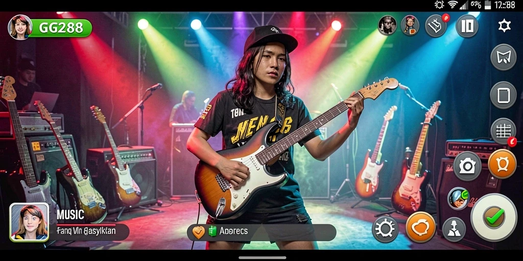 Screenshot gameplay GG288 menampilkan berbagai lagu menarik.
