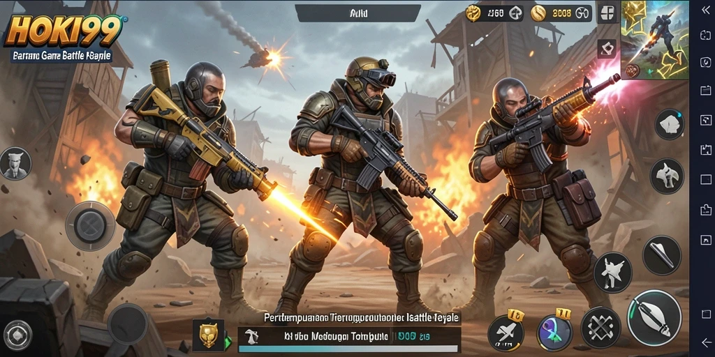 Gameplay seru HOKI99 dengan pertempuran epik Battle Royale.