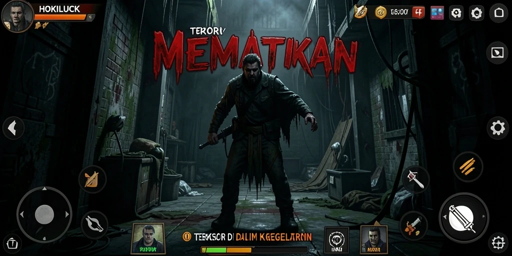 Screenshot gameplay HOKILUCK yang intens dan menyeramkan.