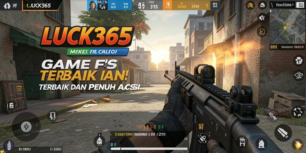 Screenshot LUCK365 menampilkan pertempuran intens antar pemain FPS.