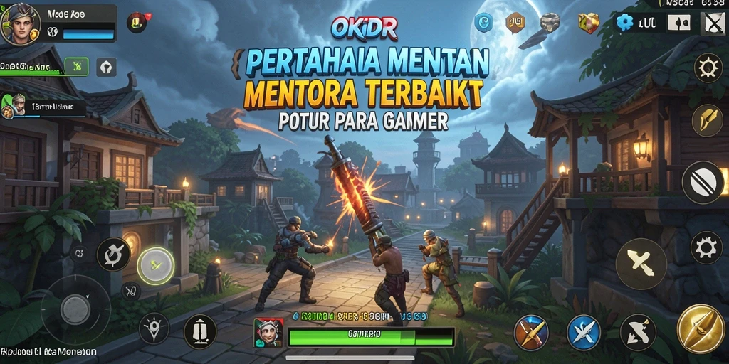 Tangkapan layar <strong>OKIDR</strong> menampilkan pertempuran menara yang mendebarkan dengan aksi yang intens.