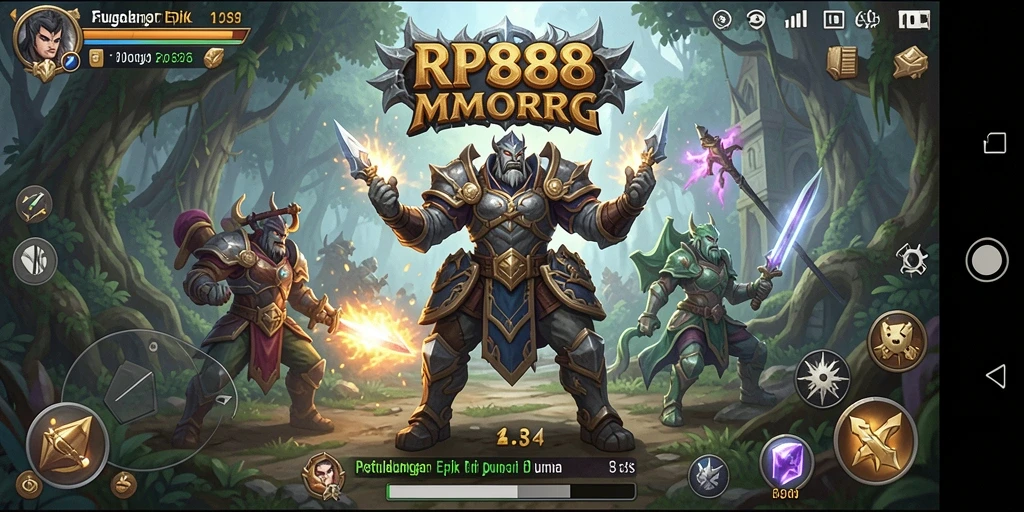 Tampilan gameplay <strong>RP888</strong> dengan petualangan MMORPG yang menantang.