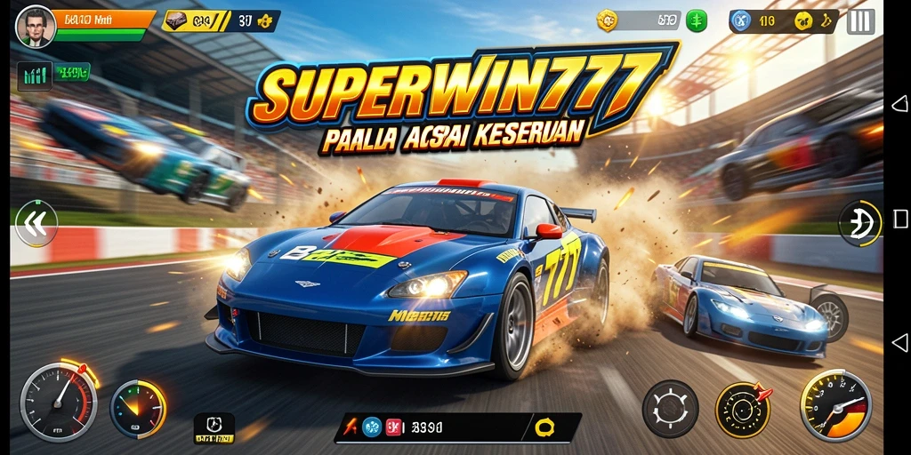 Gameplay balap mobil SUPERWIN777 yang seru dan mendebarkan.