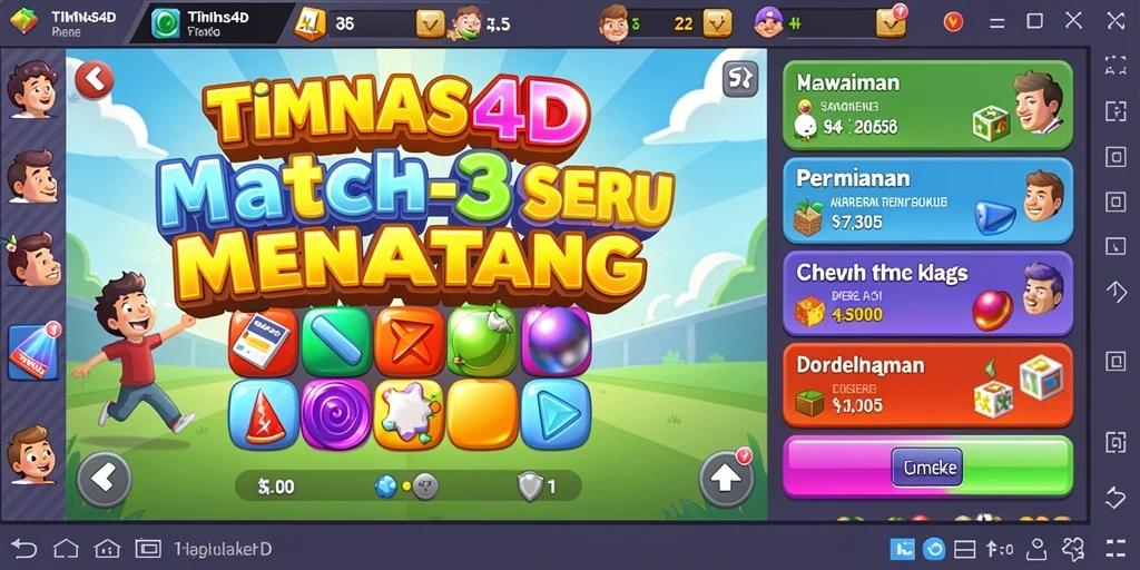 Tampilan gameplay TIMNAS4D yang menarik dan penuh warna.