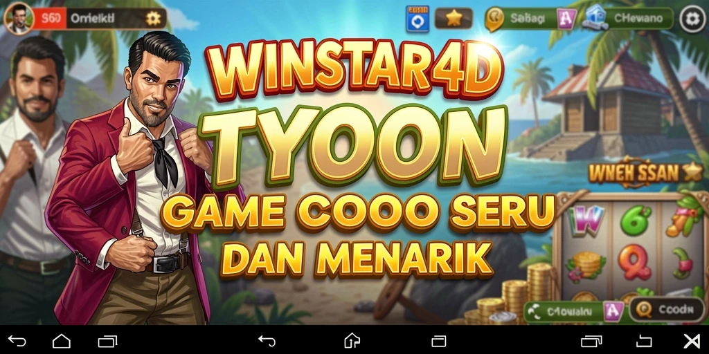 Tampilan gameplay seru dari WINSTAR4D yang menggambarkan pengelolaan bisnis.